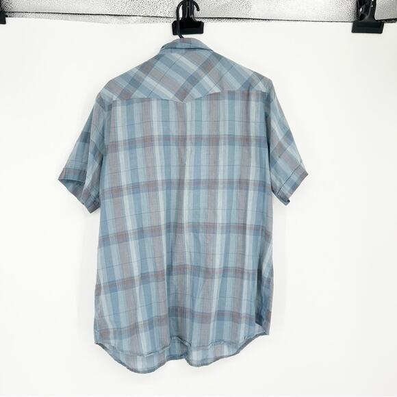 Youngbloods Authentic Western Blue Pearl Snap Button Down Shirt Size Large - Picture 2 of 6